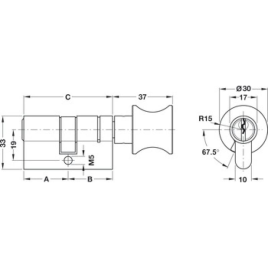Ruột Khoá Standard Startec Profile Hafele 916.01.063