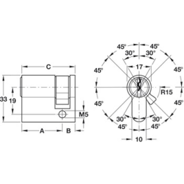 Ruột Khoá Standard Startec Profile Hafele 916.96.117